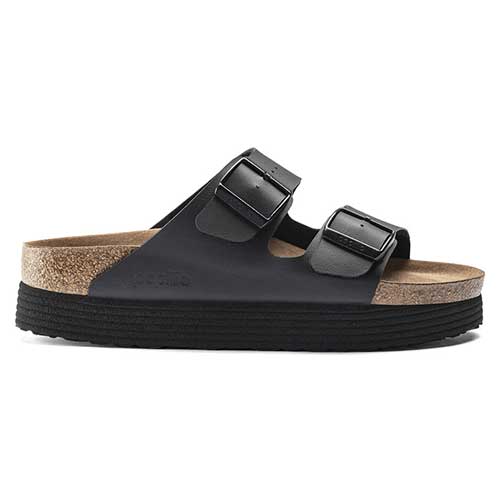 Birkenstock, Arizona Piattaforma Vegan - Birko Flor Nero- Medio/Spesso