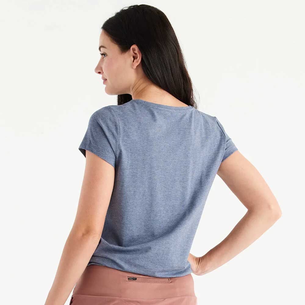 Vola gratis, Bamboo Current Tee - Donna - Heather Stonewash