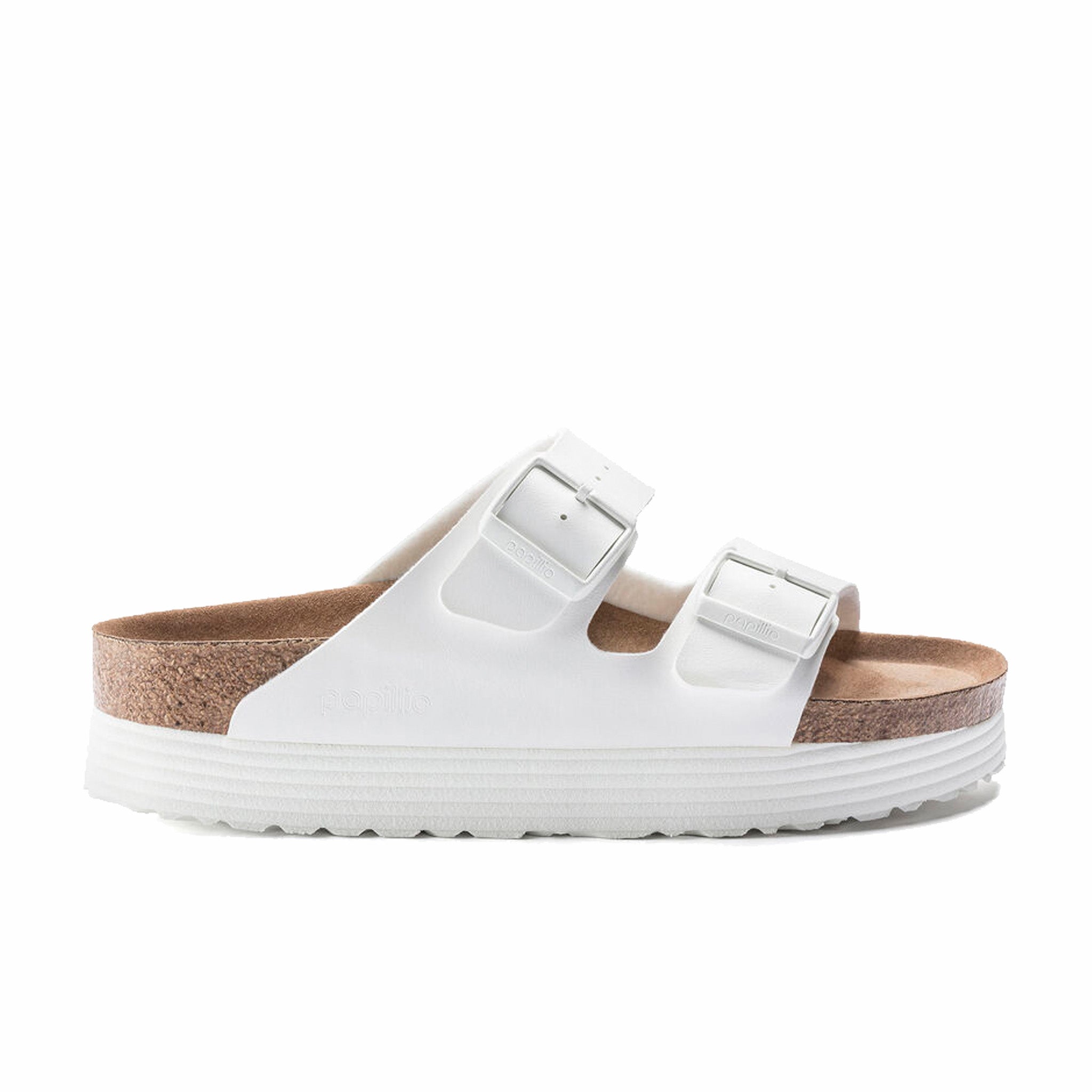 Birkenstock, Birkenstock Arizona Piattaforma Vegan Birko-Flor (Bianco)