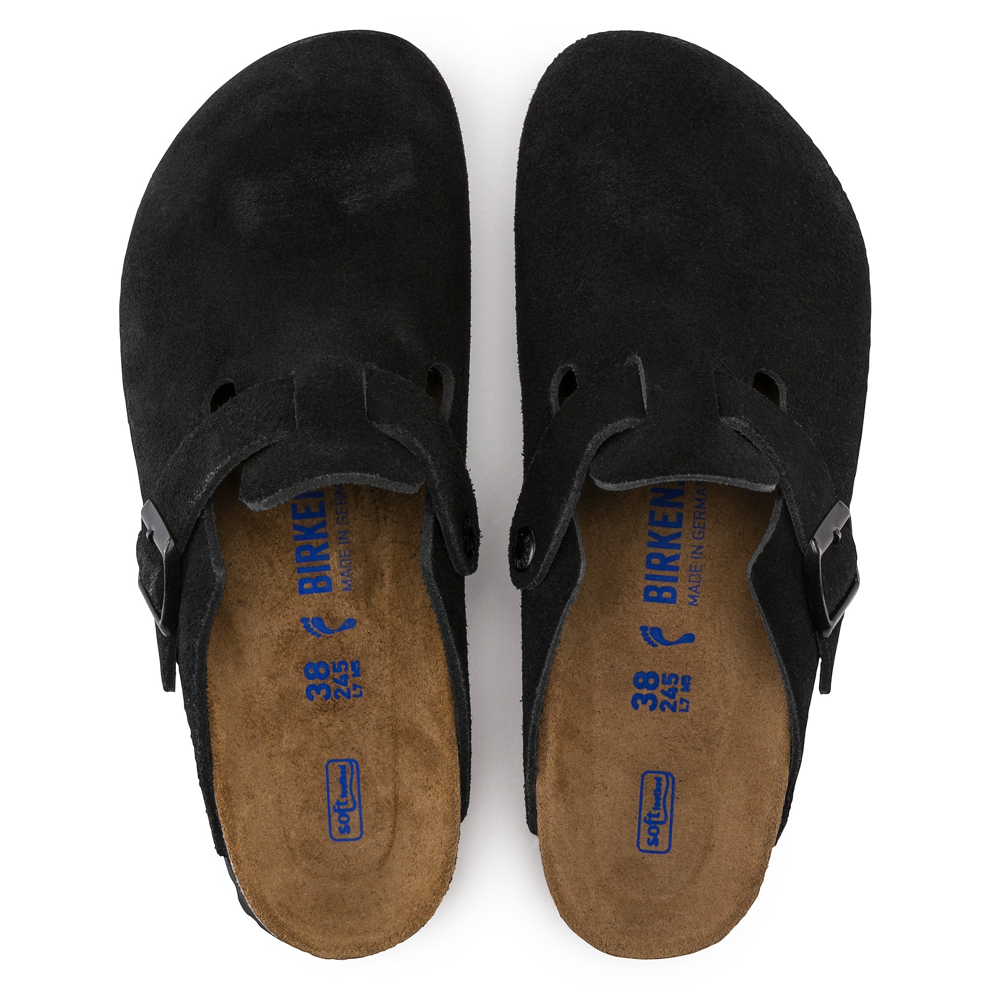 Birkenstock, Birkenstock Boston Soft Footbed in pelle scamosciata nera