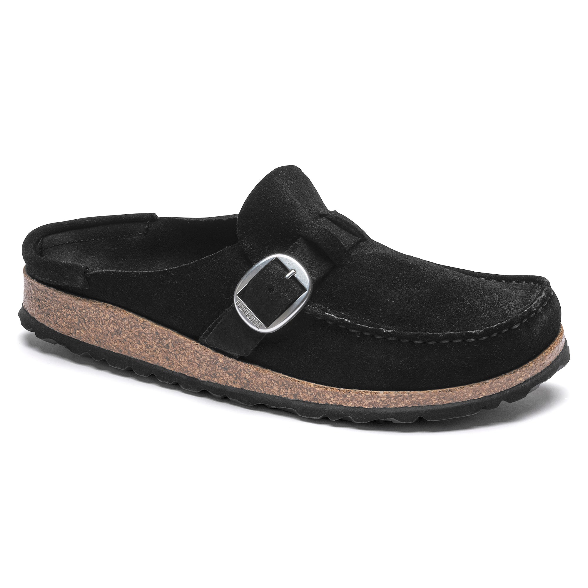 Birkenstock, Birkenstock Buckley in pelle scamosciata nera