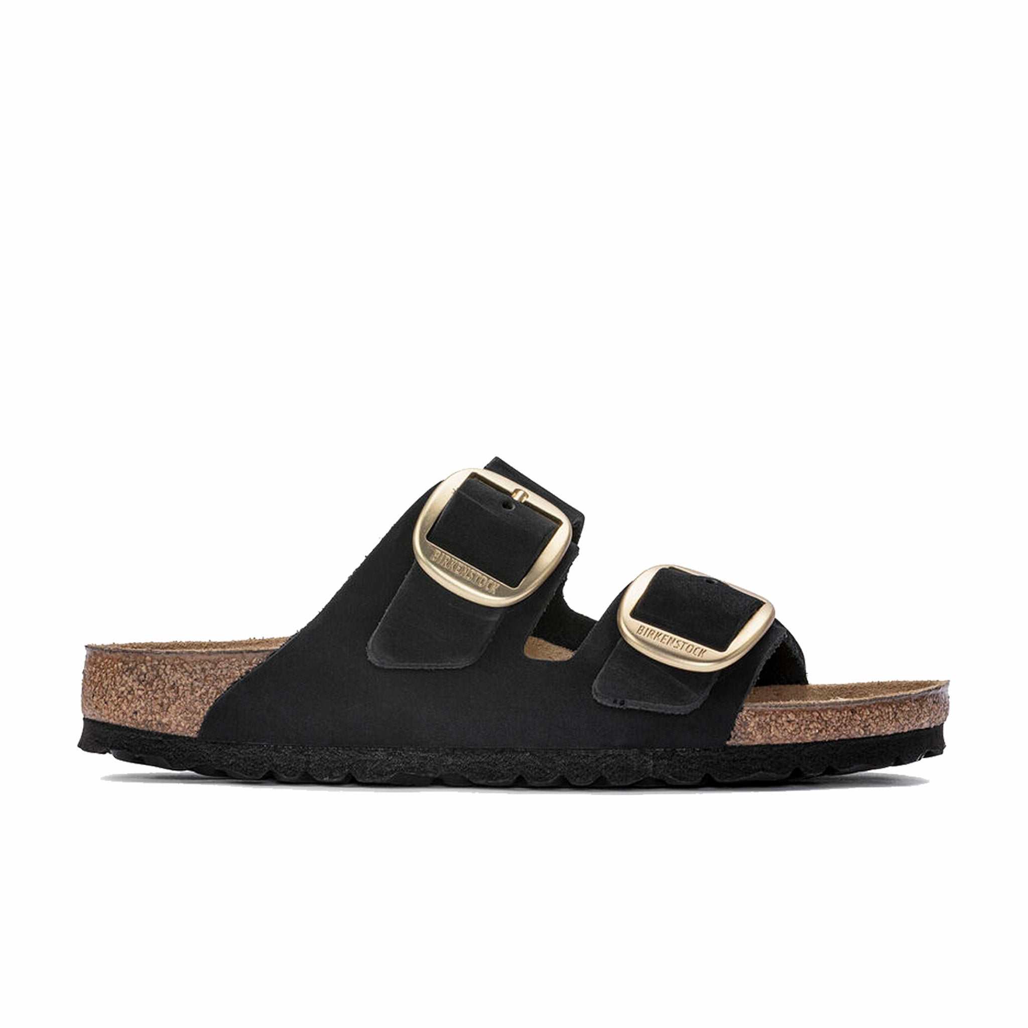 Birkenstock, Birkenstock Donna Arizona Big Buckle Gold Nubuck (Nero)