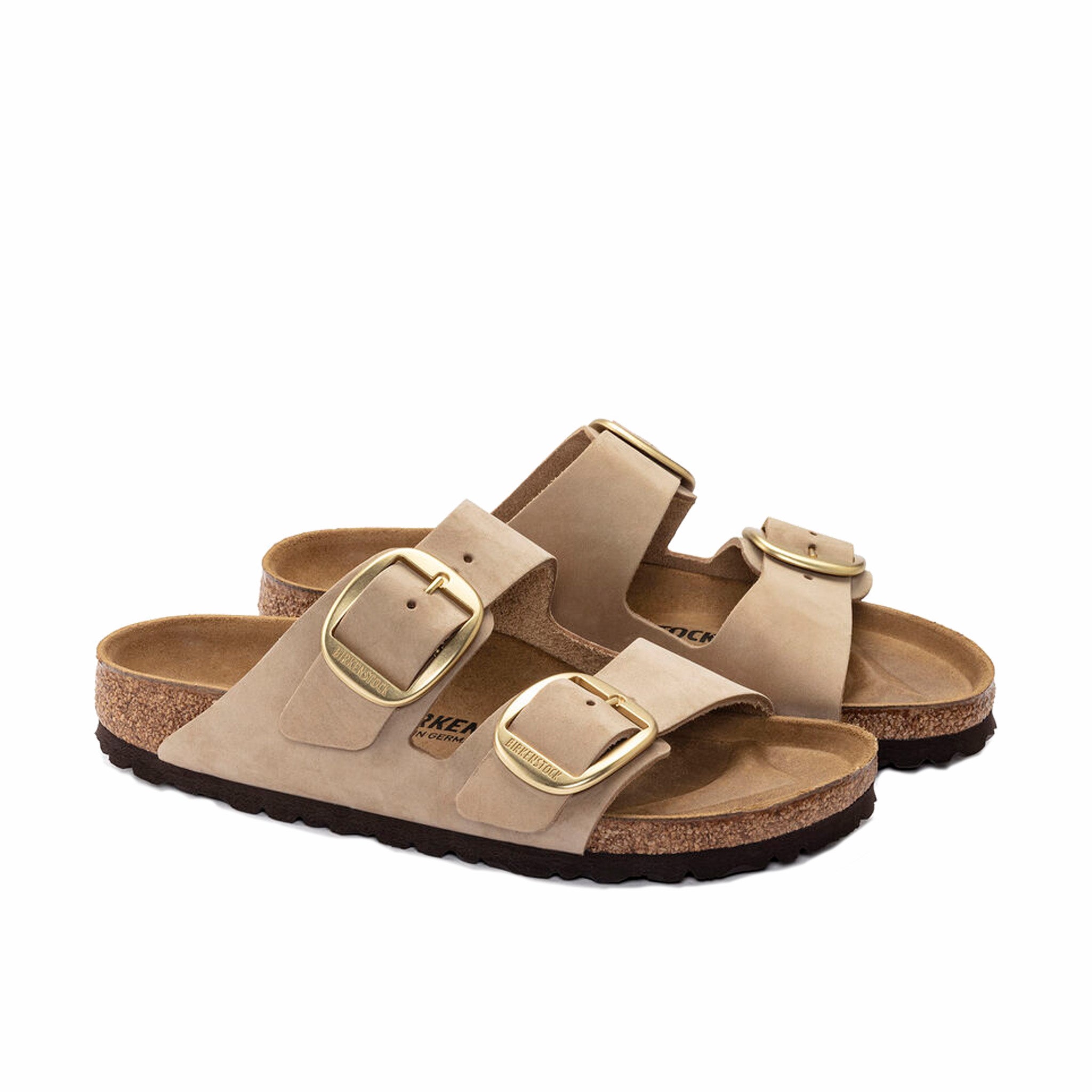 Birkenstock, Birkenstock Donna Arizona Fibbia Grande Pelle Nubuck (Sandcastle)