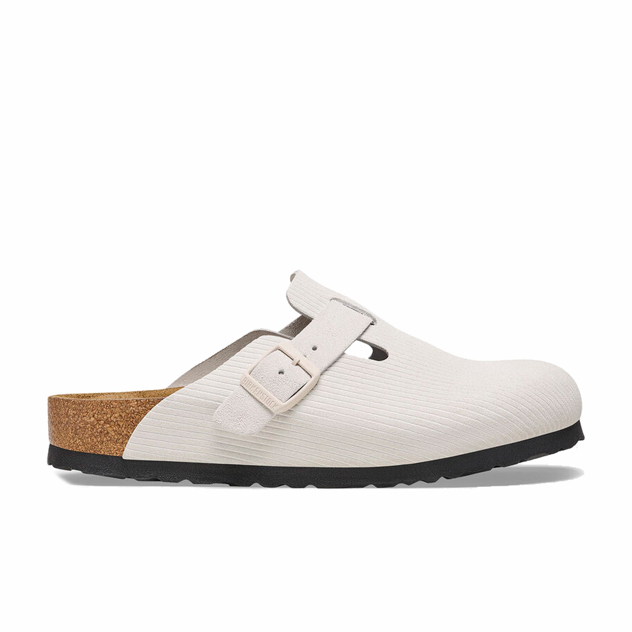 Birkenstock, Birkenstock Donna Boston Suede Embossed Corduroy (Bianco antico)