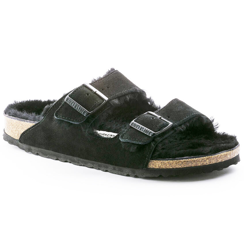 Birkenstock, Birkenstock Edizione Limitata Arizona in pelle scamosciata nera/peluche nera