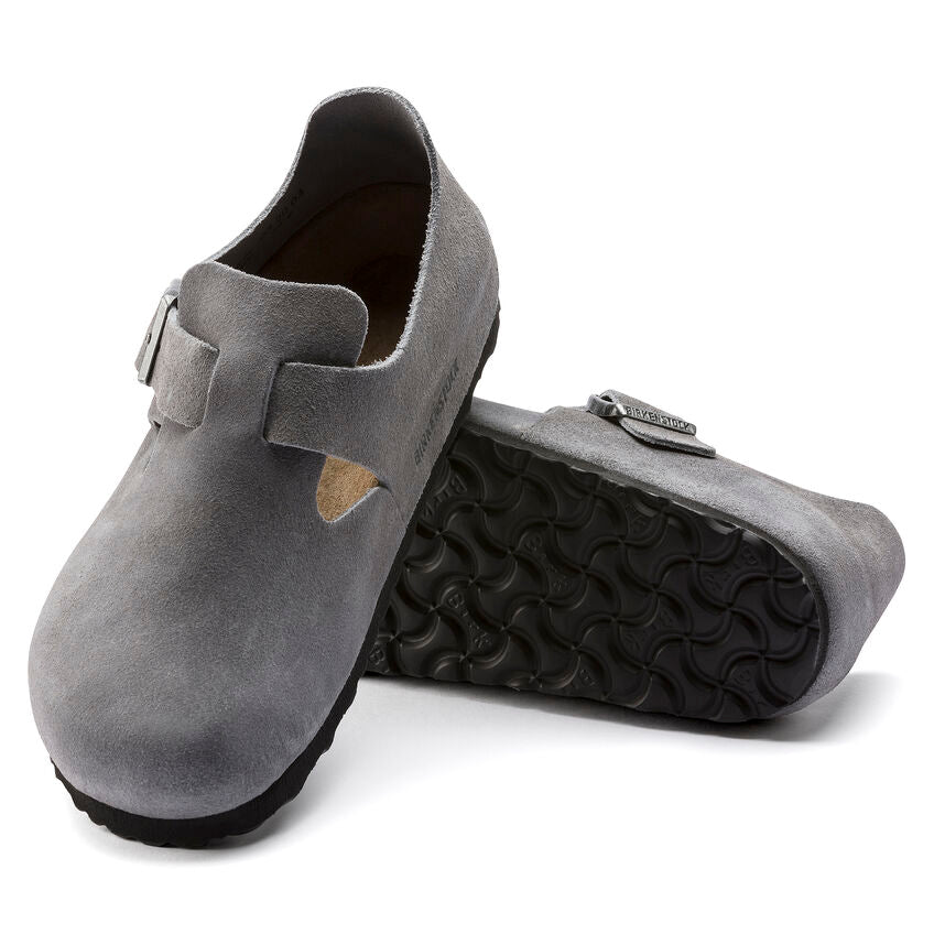 Birkenstock, Birkenstock Edizione limitata London whale in pelle scamosciata grigia