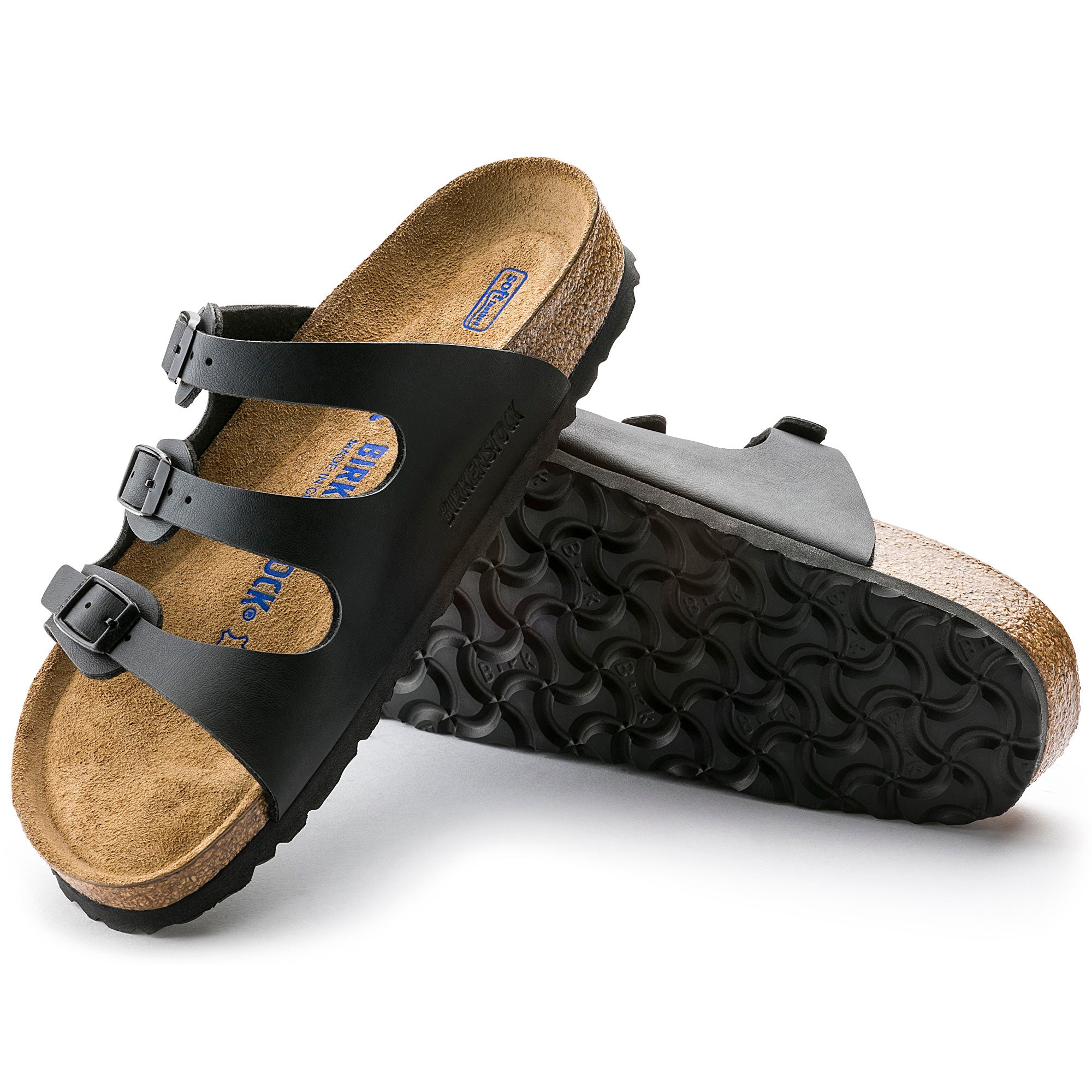 Birkenstock, Birkenstock Florida Soft Footbed nero Birko-Flor