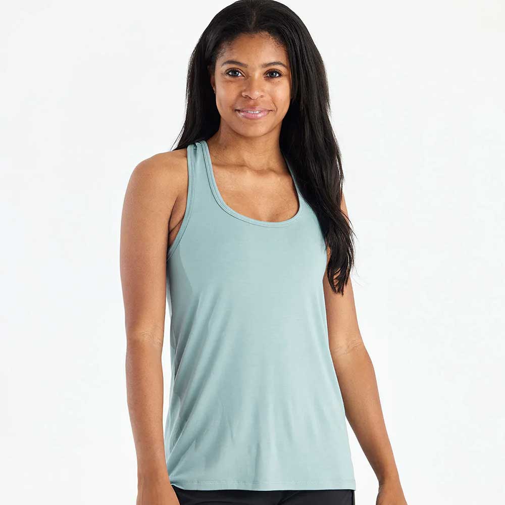 Vola gratis, Canotta Bamboo Motion Racerback Donna - Ocean Mist