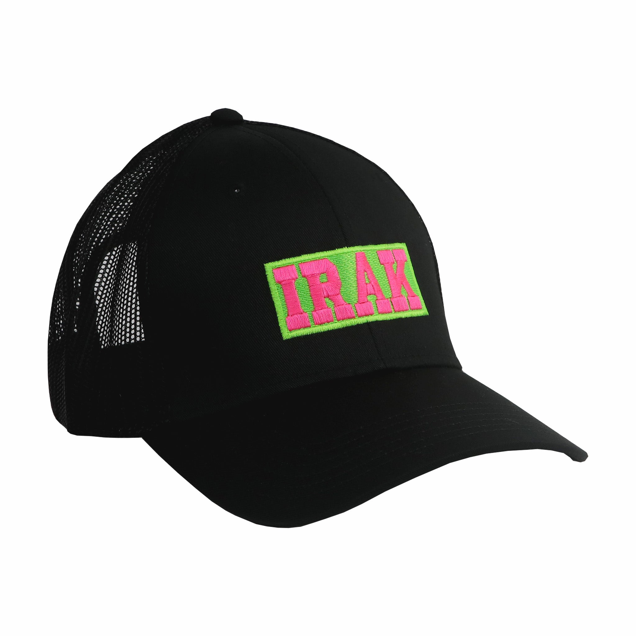 IRAK, Cappello Trucker IRAK Neon (nero)