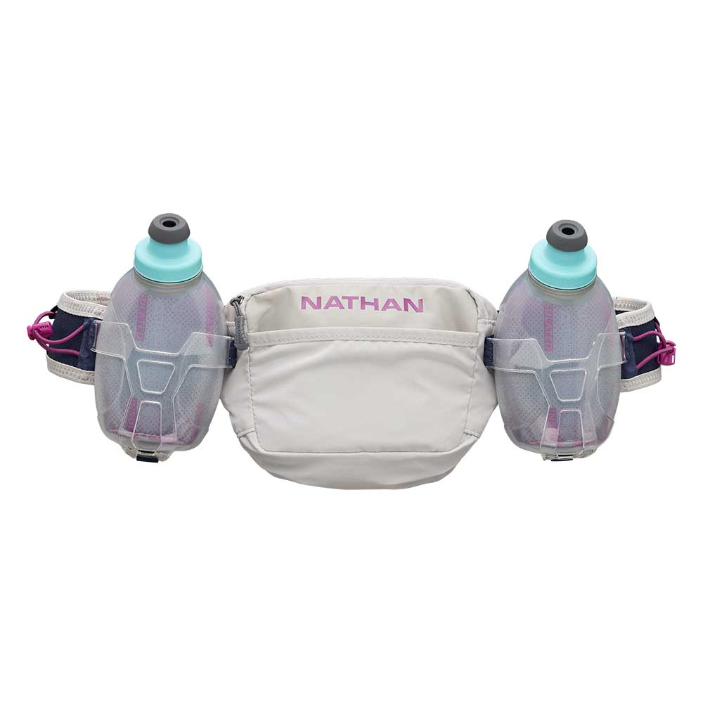 Nathan, Cintura di idratazione Trail Mix Plus 20 oz isolata 3.0 - Grigio vapore/Magenta