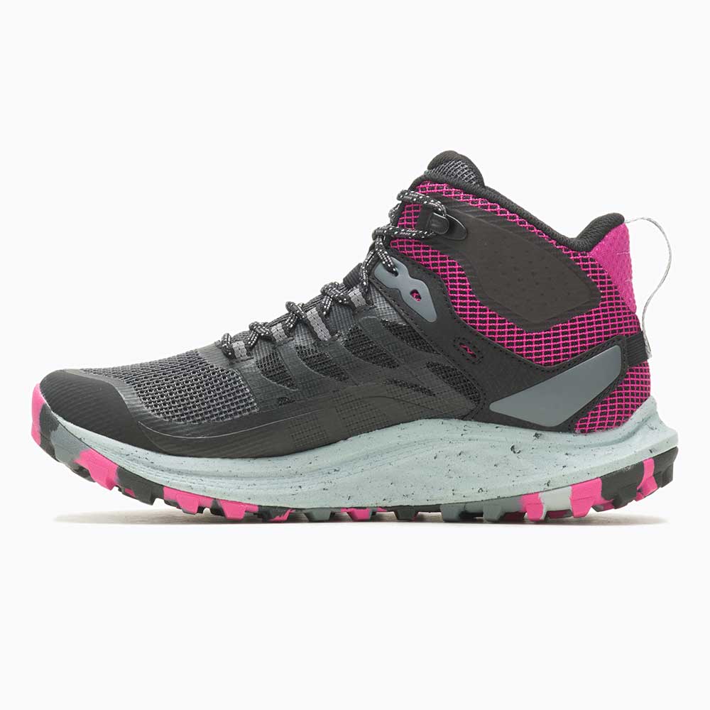 Merrell, Donna Antora 3 Mid Waterproof Boot - Nero/Fucsia - Regolare (B)