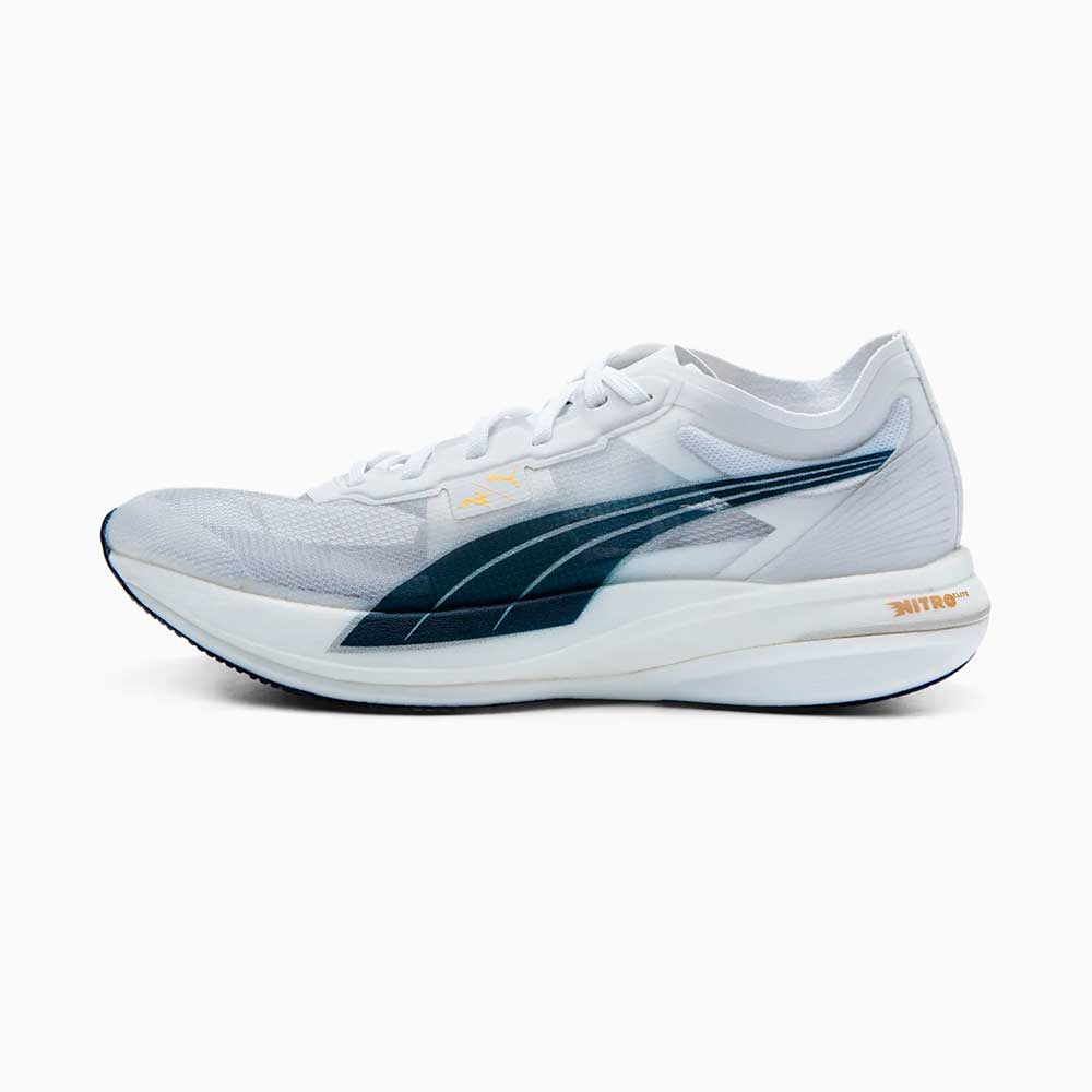 Puma, Donna Deviate Nitro Elite Racer x TRACKSMITH - Puma White-Peacoat-Puma Team Gold- Regular (B)