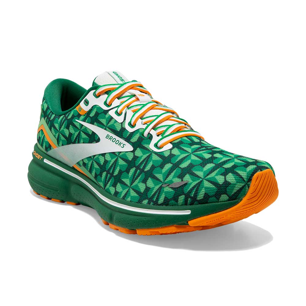 Brooks, Donna Ghost 15 Run Lucky - Verde/Bianco/Arancione - Regolare (B)