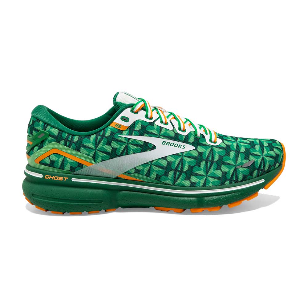 Brooks, Donna Ghost 15 Run Lucky - Verde/Bianco/Arancione - Regolare (B)