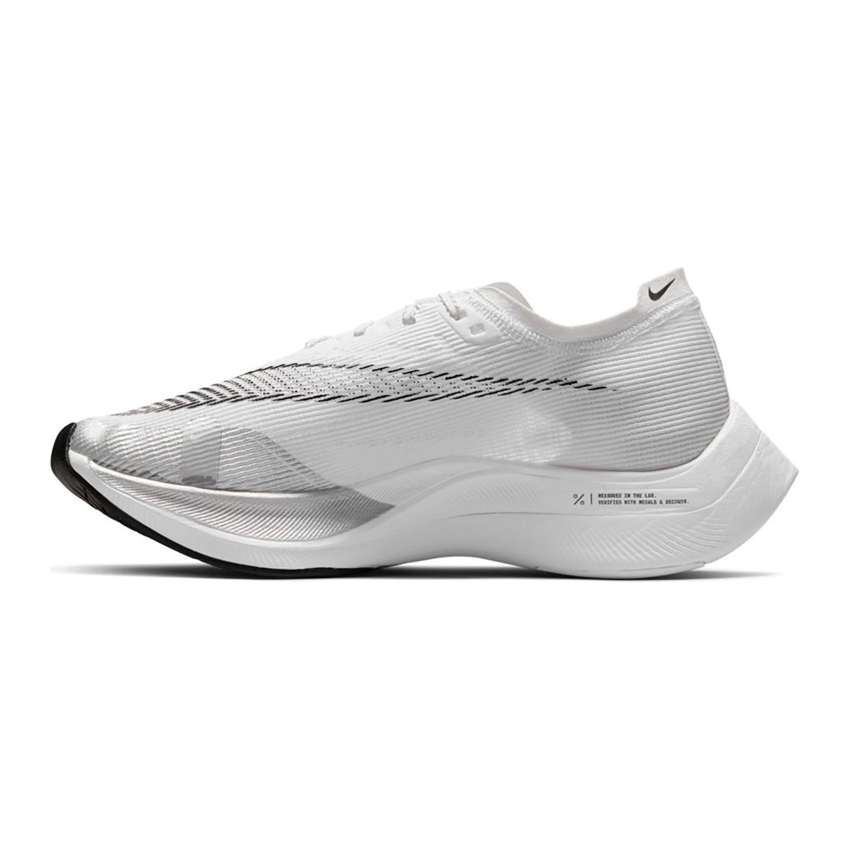 Nike, Donna ZoomX Vaporfly Next% 2 Scarpa da corsa - Bianco/Nero/Argento Metallico - Regolare (B)