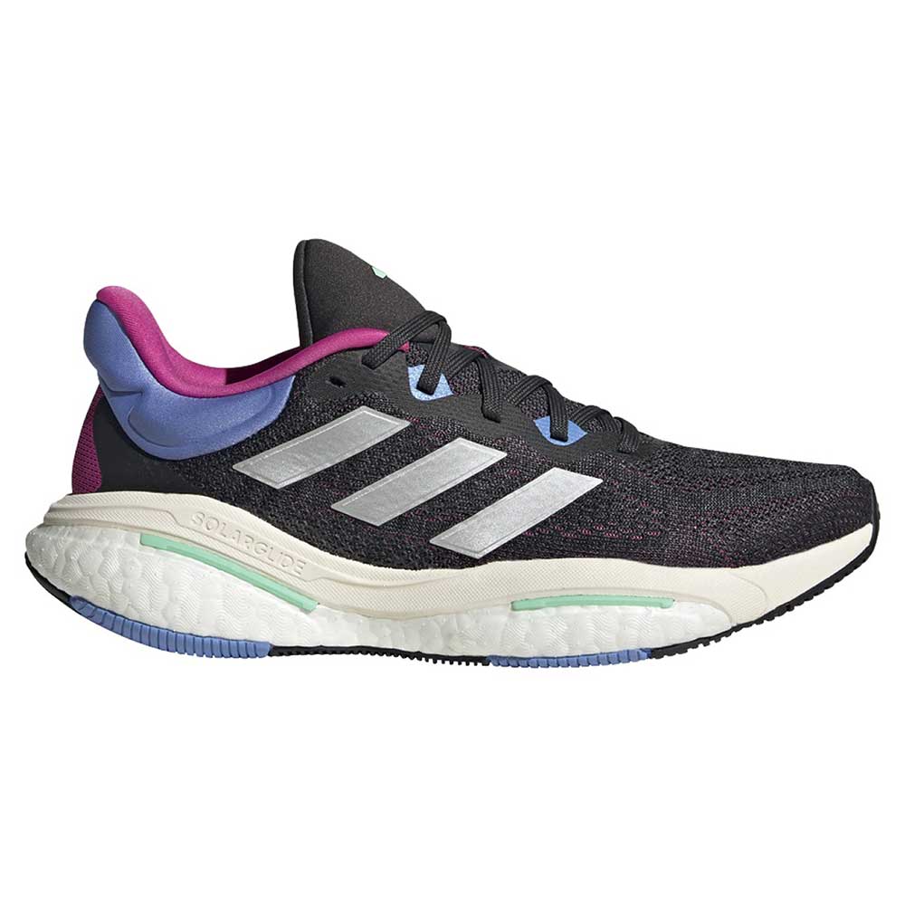 adidas, Donne Solar Glide 6 Scarpa da corsa - Carbon/Silver Met/Blue Fusion - Regolare (B)