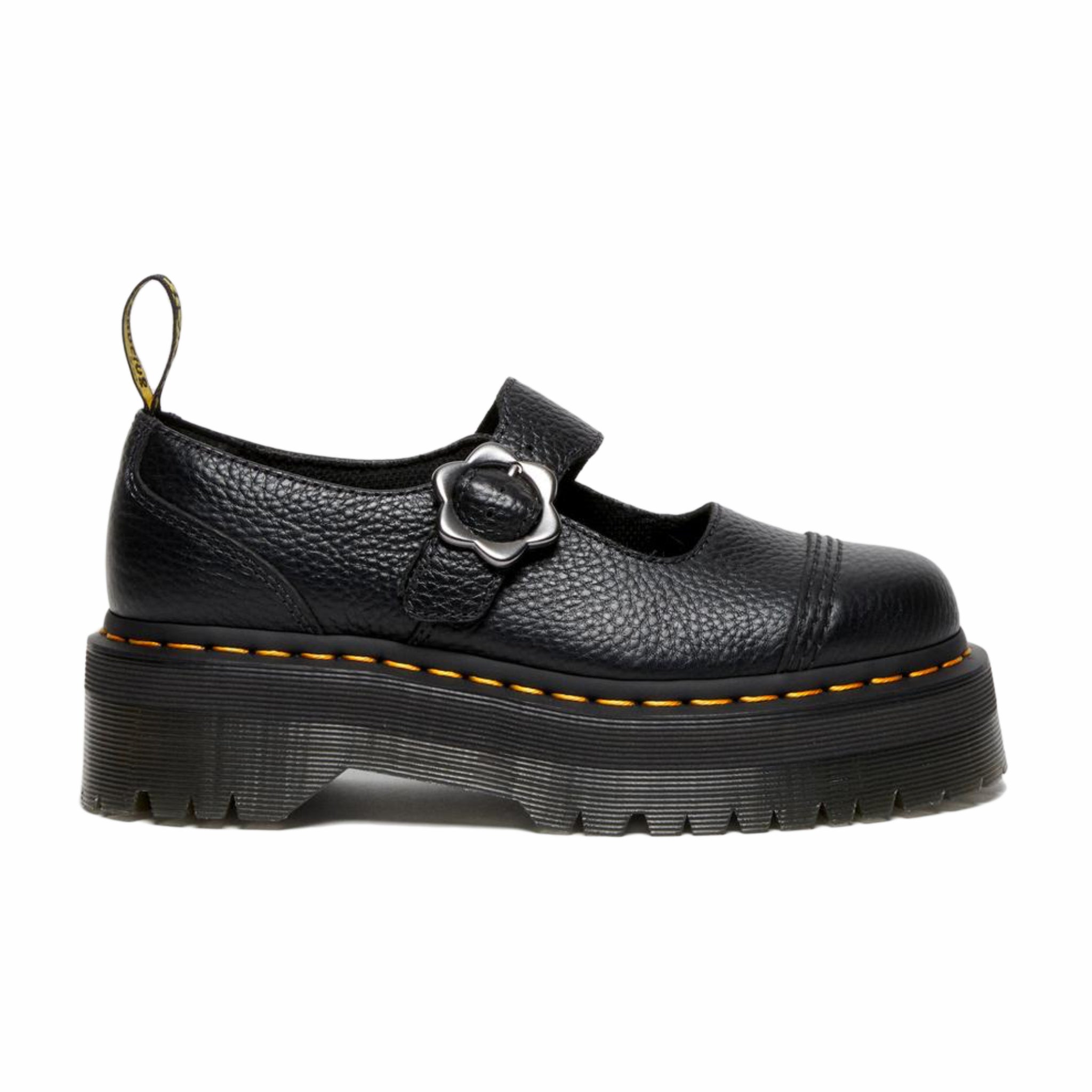 Dr. Martens, Dr. Martens Addina Fiore Fibbia Scarpe con plateau in pelle (nero)