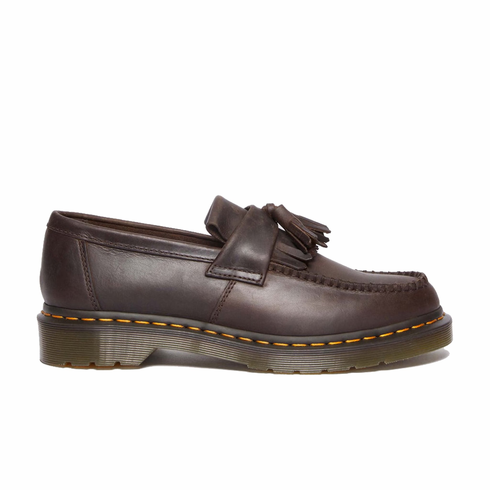 Dr. Martens, Dr. Martens Adrian Crazy Horse Mocassini in pelle con nappe (marrone scuro)