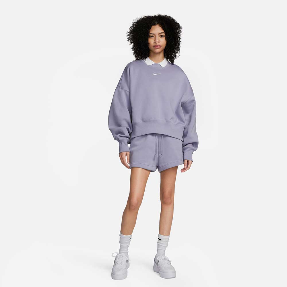 Nike, Felpa Nike Pheonix Fleece Oversize Donna - Indigo Hazel