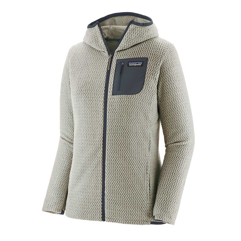 Patagonia, Felpa con cappuccio R1 Air Full-Zip Donna - Bianco lana