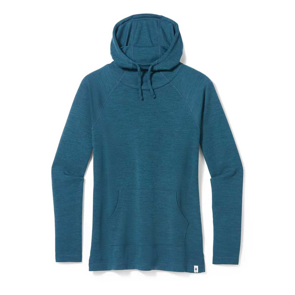 Smartwool, Felpa con cappuccio Thermal Merino Drape Neck Donna - Twilight Blue Heather