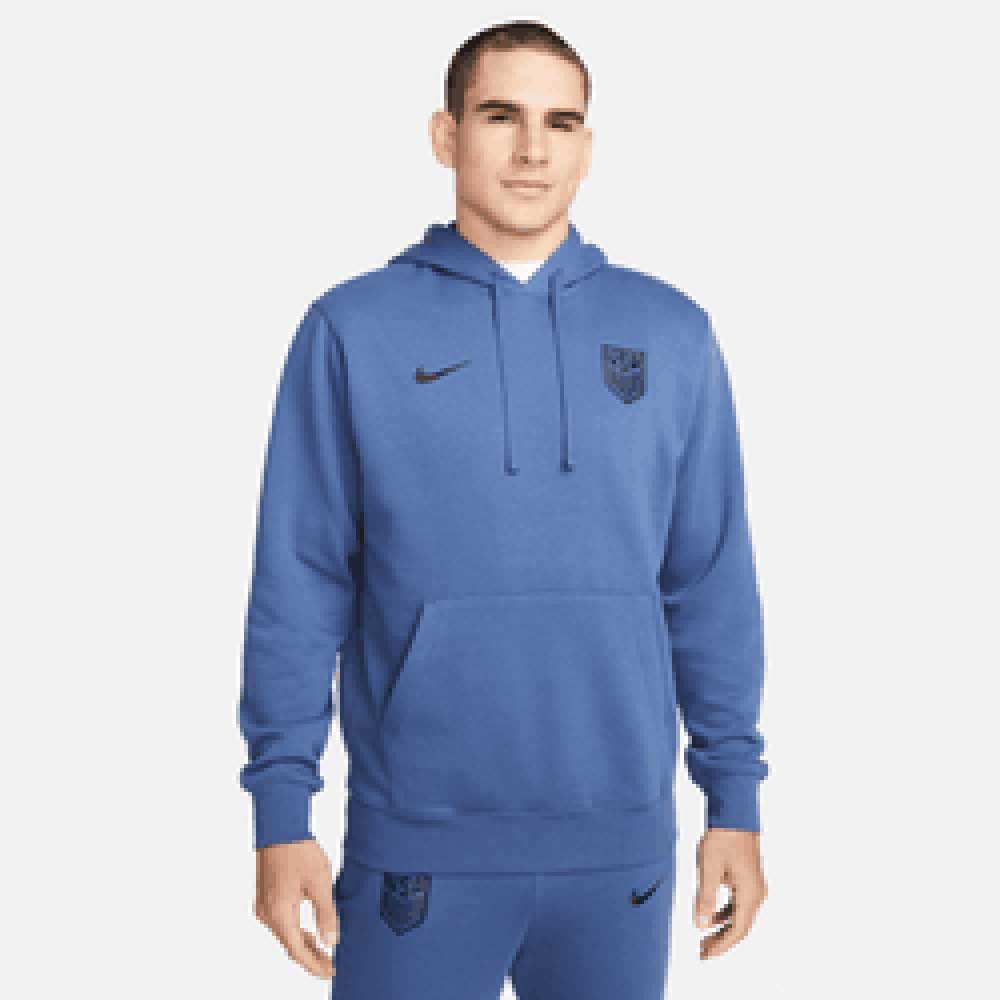 Nike, Felpa con cappuccio da calcio USA Club Fleece Pullover da uomo - Mystic Navy/Nero