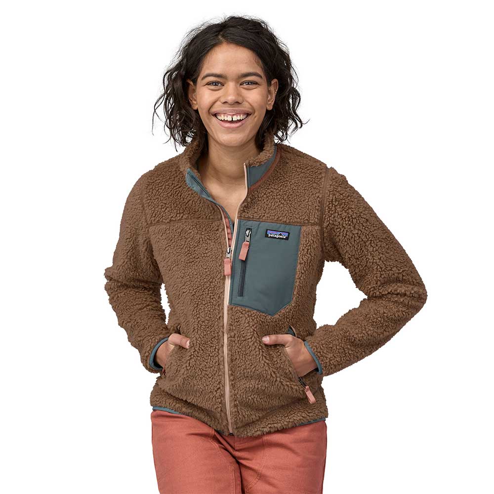 Patagonia, Giacca Classic Retro-X da donna - Pampas Tan con verde acqua