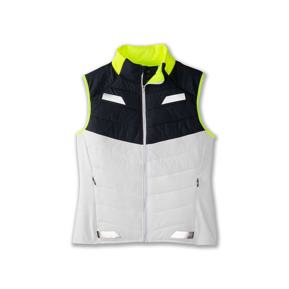 Brooks, Gilet isolato Run Visible da donna - Bianco/Asphalt/Nightlife