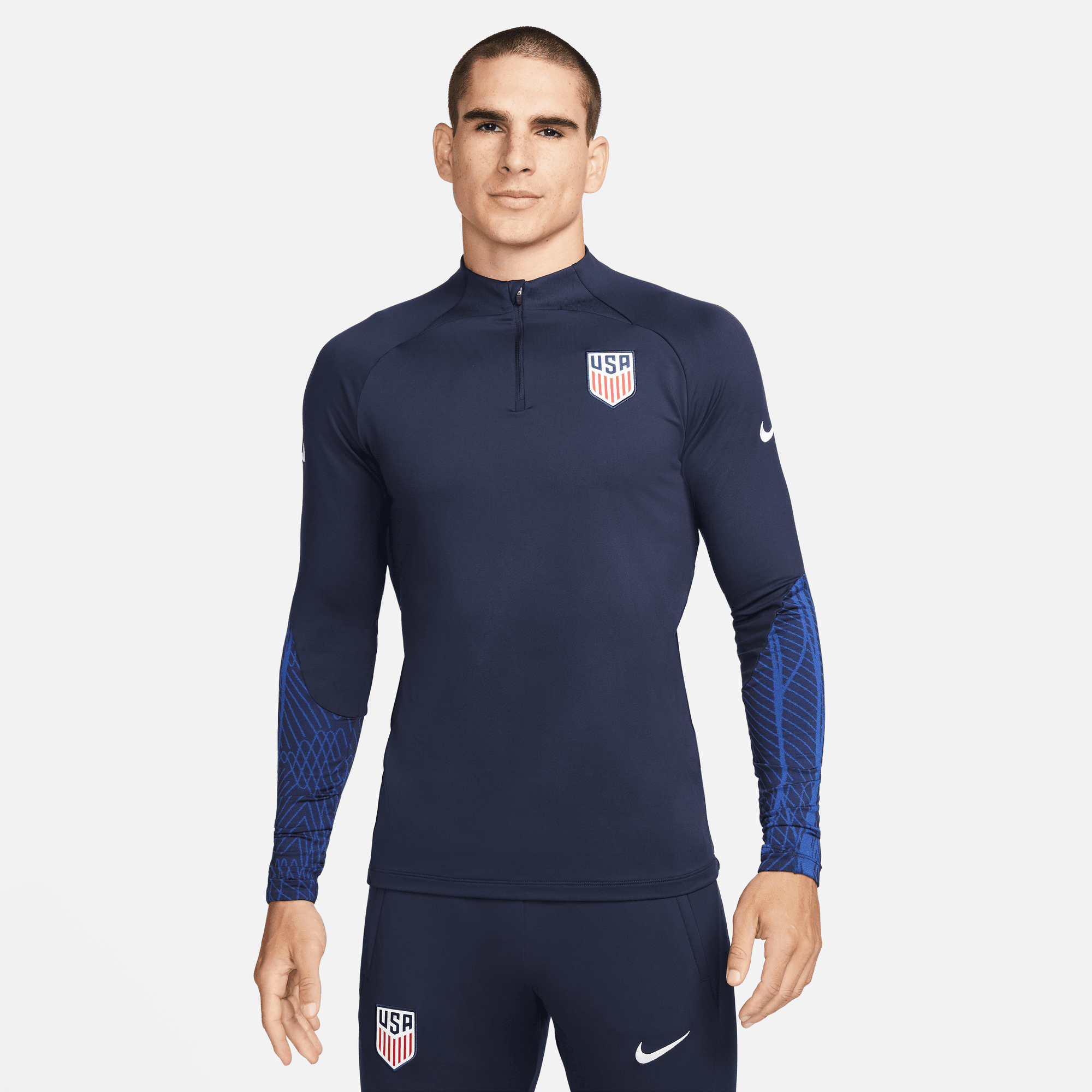 Nike, Maglia USA DF Strike Drill Uomo - Ossidiana/Blu/Bianco