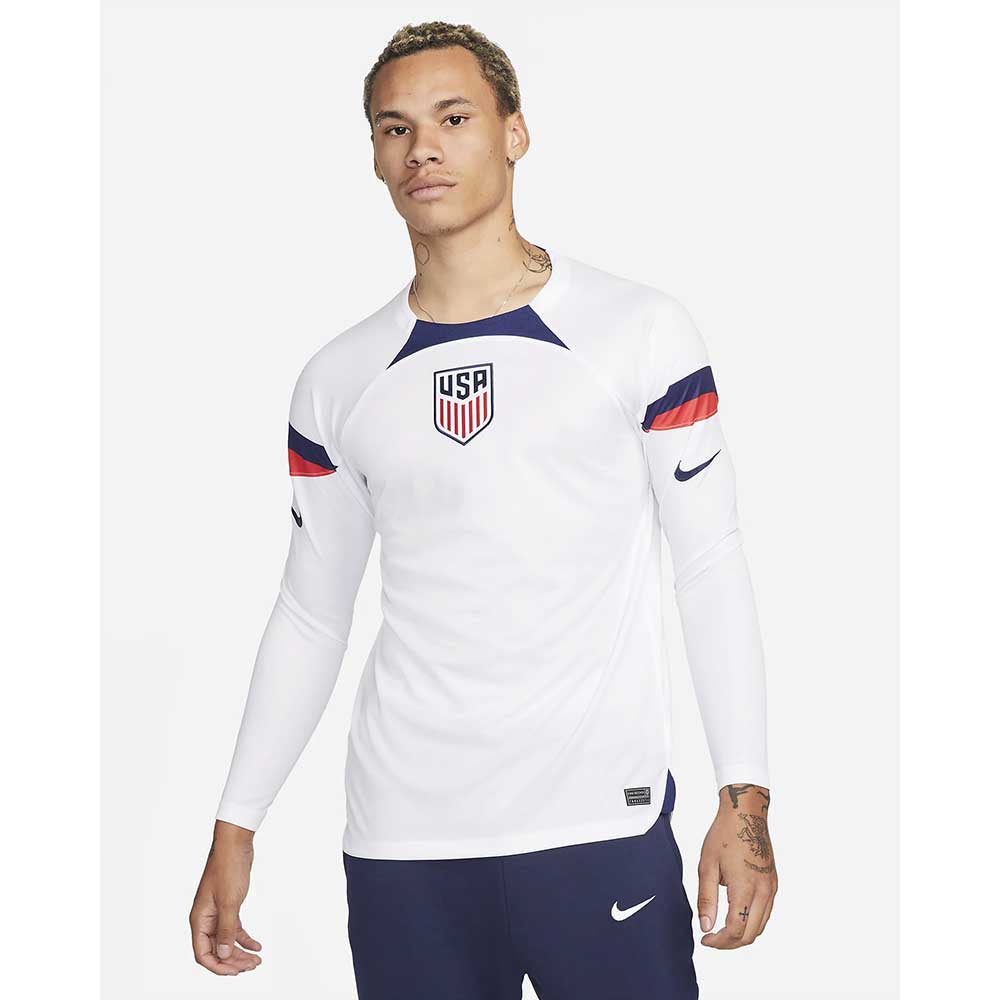 Nike, Maglia a maniche lunghe Dri-FIT Stadium Home Uomo - Bianco/Blu scuro