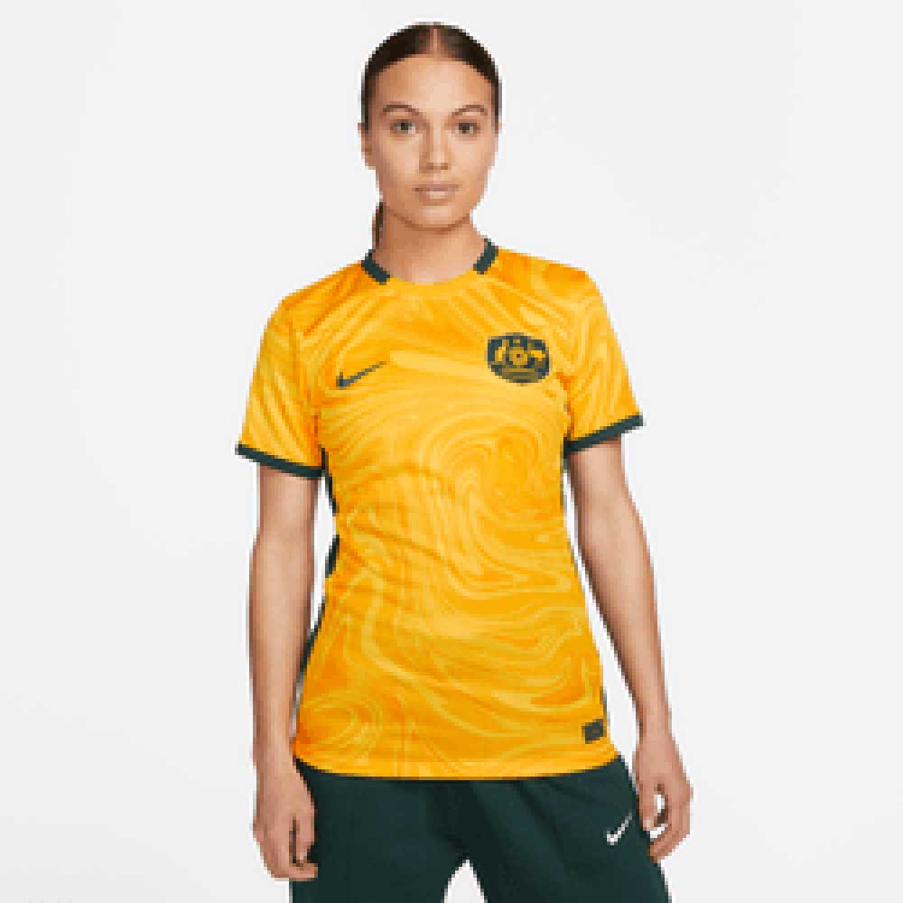 Nike, Maglia da calcio Australia 2023 Stadium Home Nike Dri-FIT Donna - Varsity Mais/Pro Green