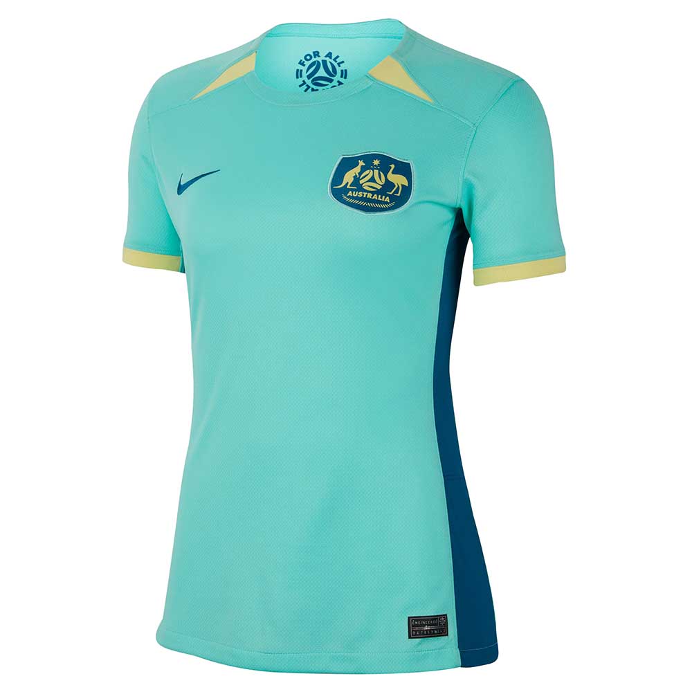 Nike, Maglia da calcio Australia Stadium Away Nike Dri-FIT Donna - Hyper Turquoise/Abyss verde/Light Zitron/Abyss verde