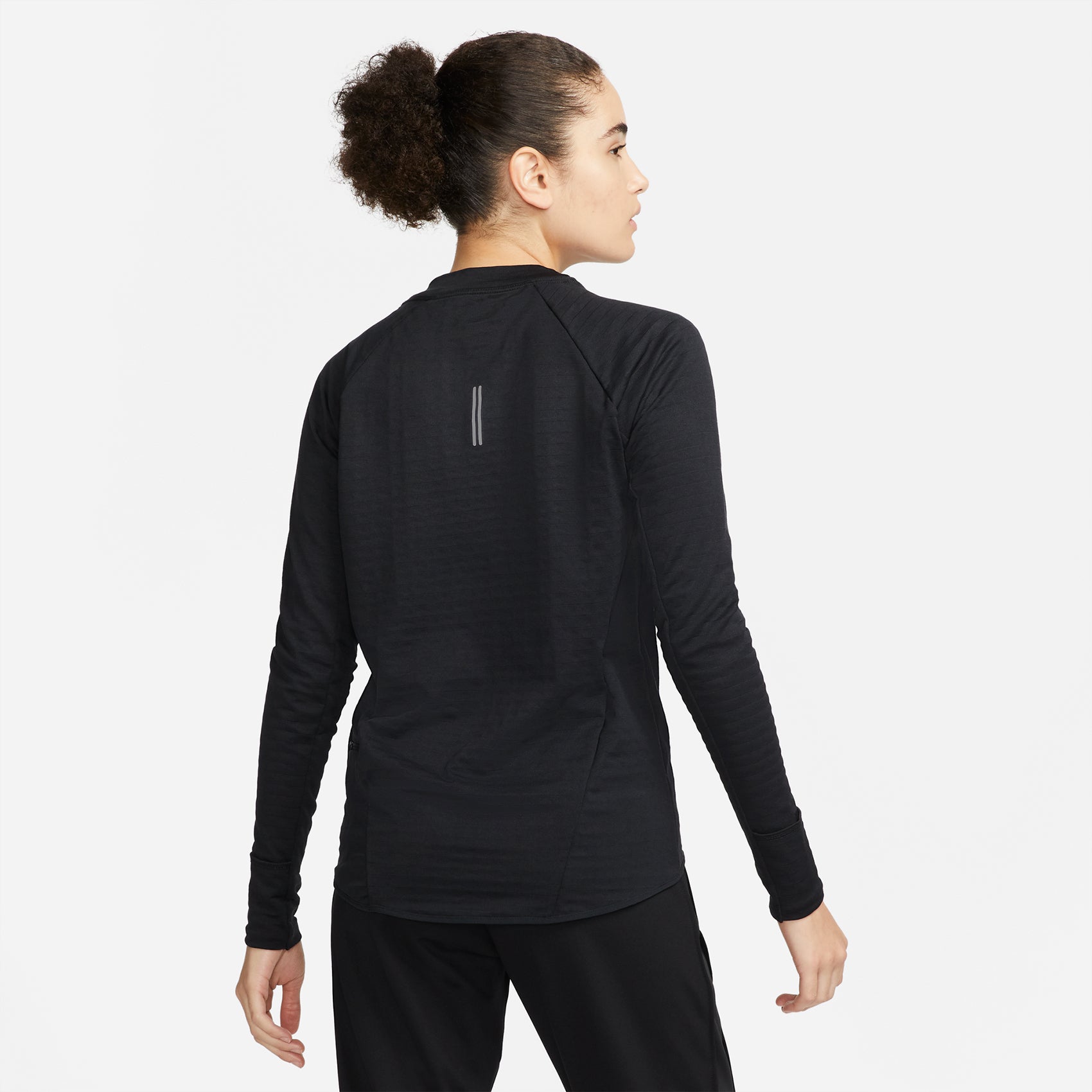 Nike, Maglia da corsa Nike Therma-FIT Element Donna - Nero/Argento riflettente