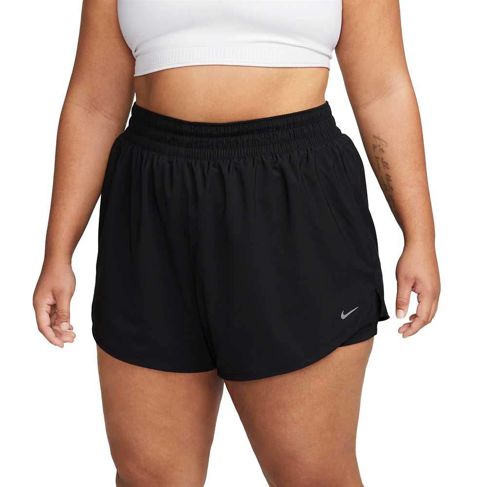 Nike, Pantaloncini Nike Dri-FIT One High-Rise 3" 2-in-1 da donna (Plus) - Nero