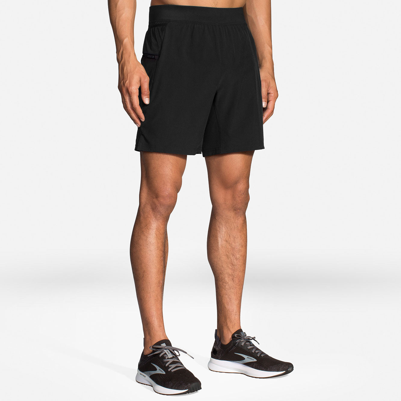 Brooks, Pantaloncini Sherpa 7" 2-In-1 da uomo - Nero