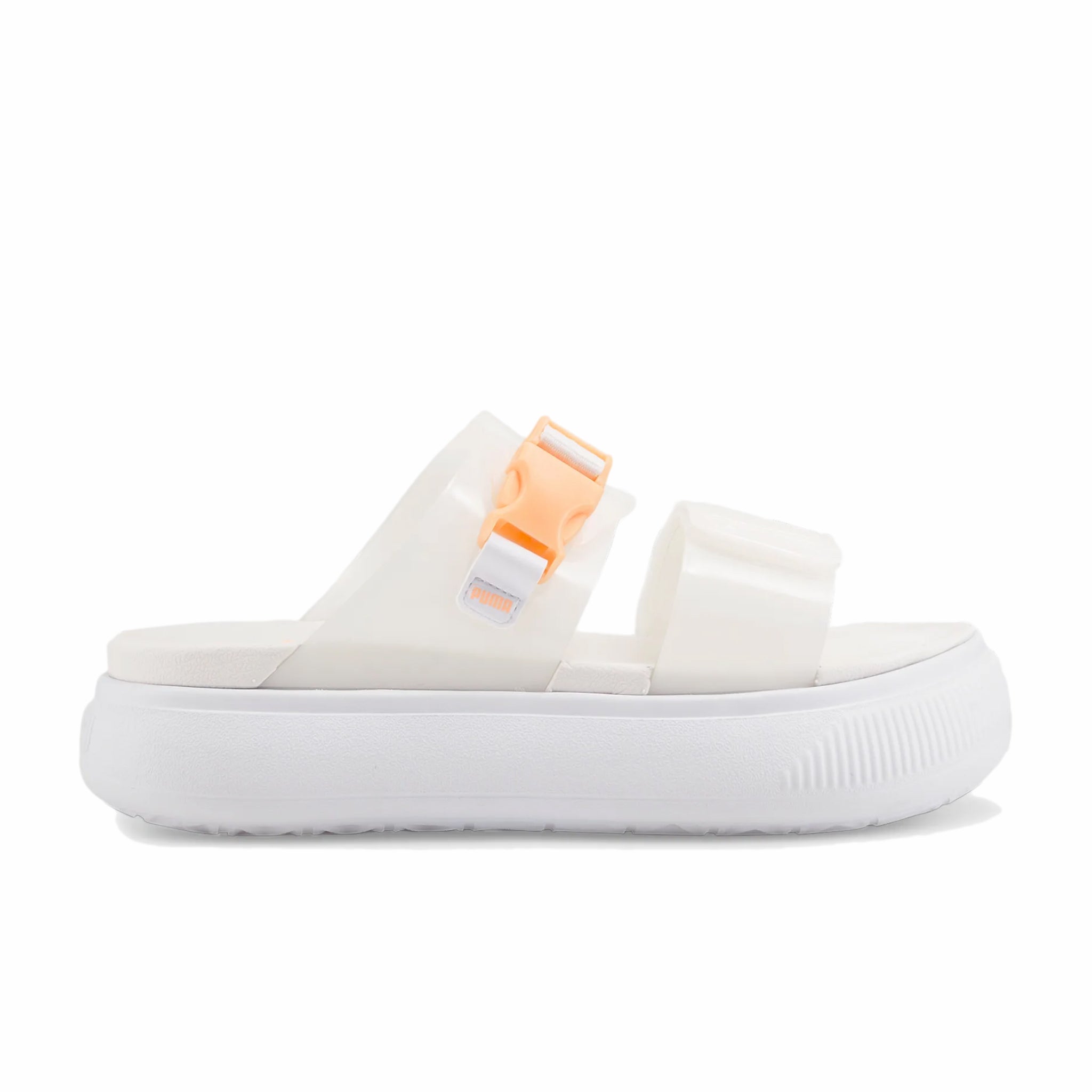 Puma, Puma Donna Mayu Pop Sandali in pelle scamosciata (Puma White-Nimbus Cloud-Fizzy Melon)