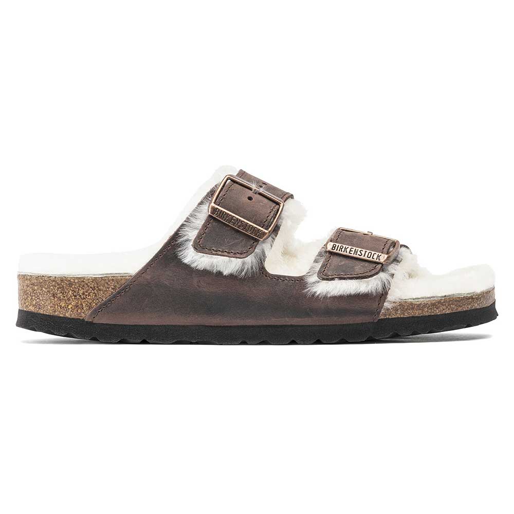 Birkenstock, Sandalo Arizona in montone - Habana Natural- Medio/Stretto