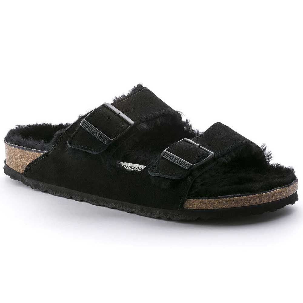 Birkenstock, Sandalo Arizona in montone - Nero - Regolare/Largo