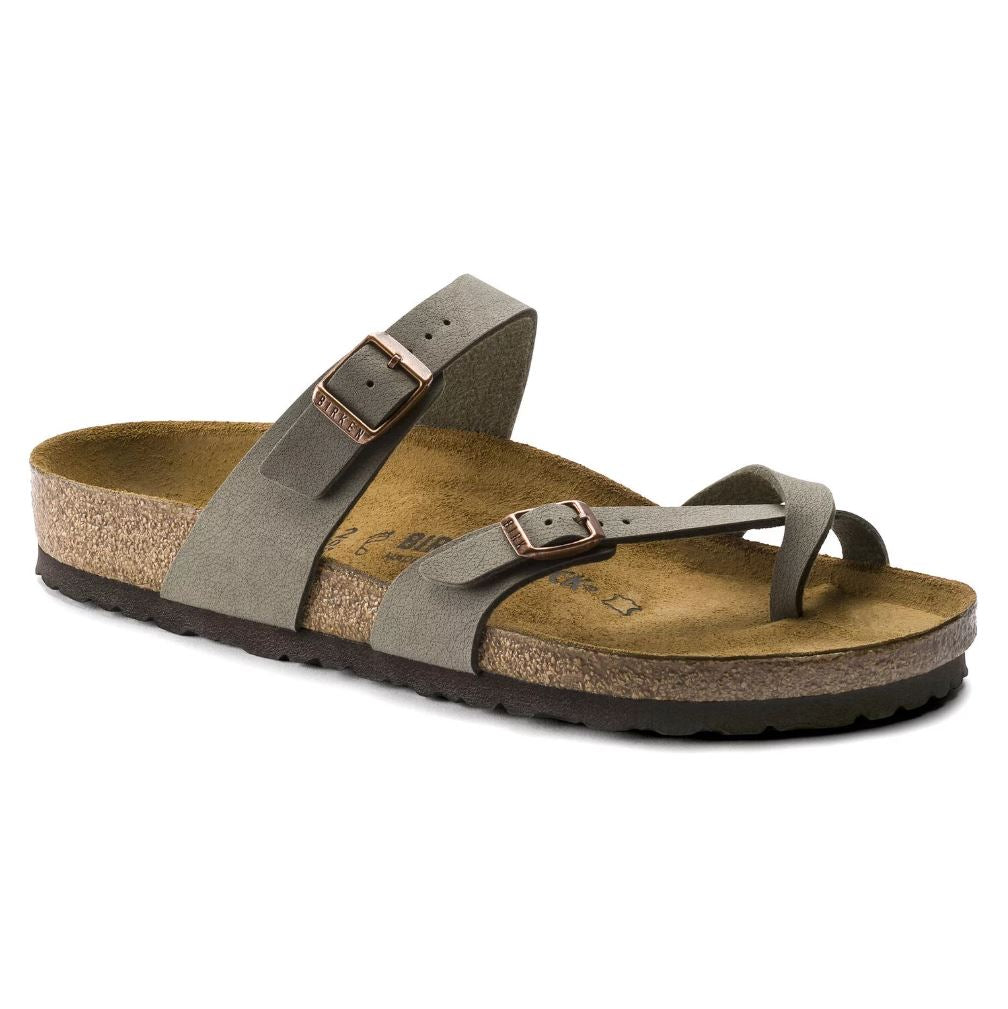 Birkenstock, Sandalo Mayari Cork Stone Birko-Flor Nubuck - Regolare/Largo