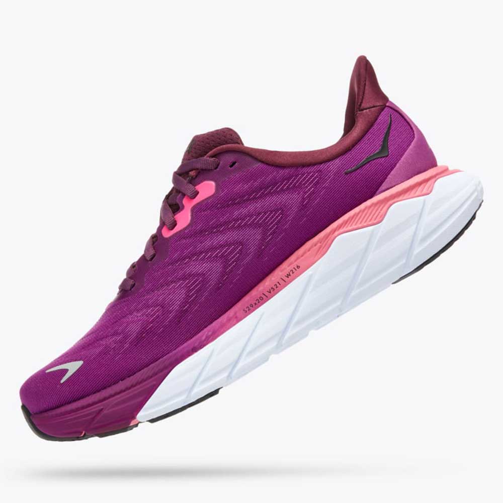 HOKA, Scarpa da corsa Arahi 6 Donna - Vino d'uva/Beautyberry- Regolare (B)