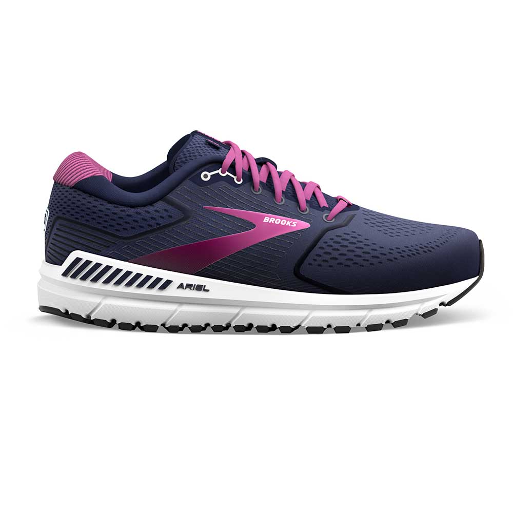 Brooks, Scarpa da corsa Ariel 20 da donna - Peacoat/Vivid Viola/Bianco - Ampia (D)