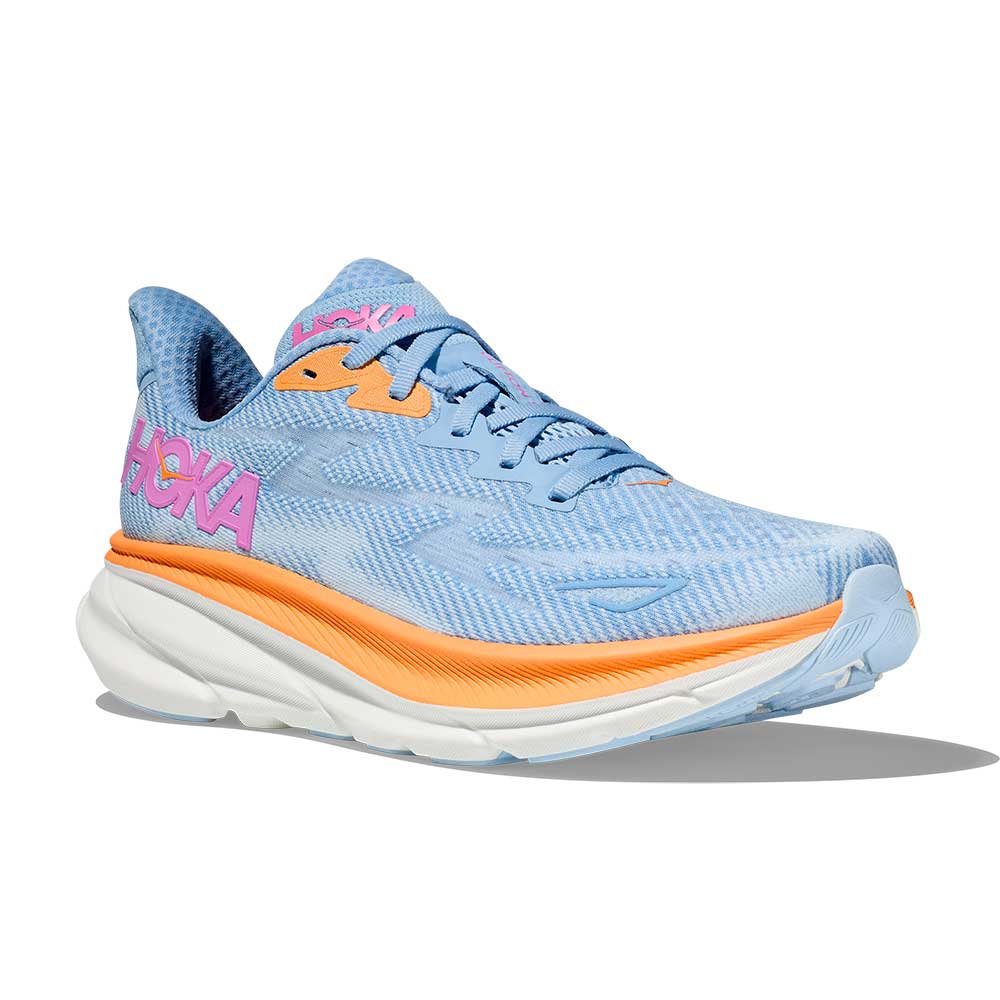 HOKA, Scarpa da corsa Clifton 9 da donna - Blu arioso/Acqua ghiacciata - Ampia (D)