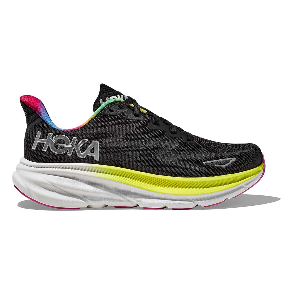 HOKA, Scarpa da corsa Clifton 9 da donna - Nero/All Aboard - Regolare (B)