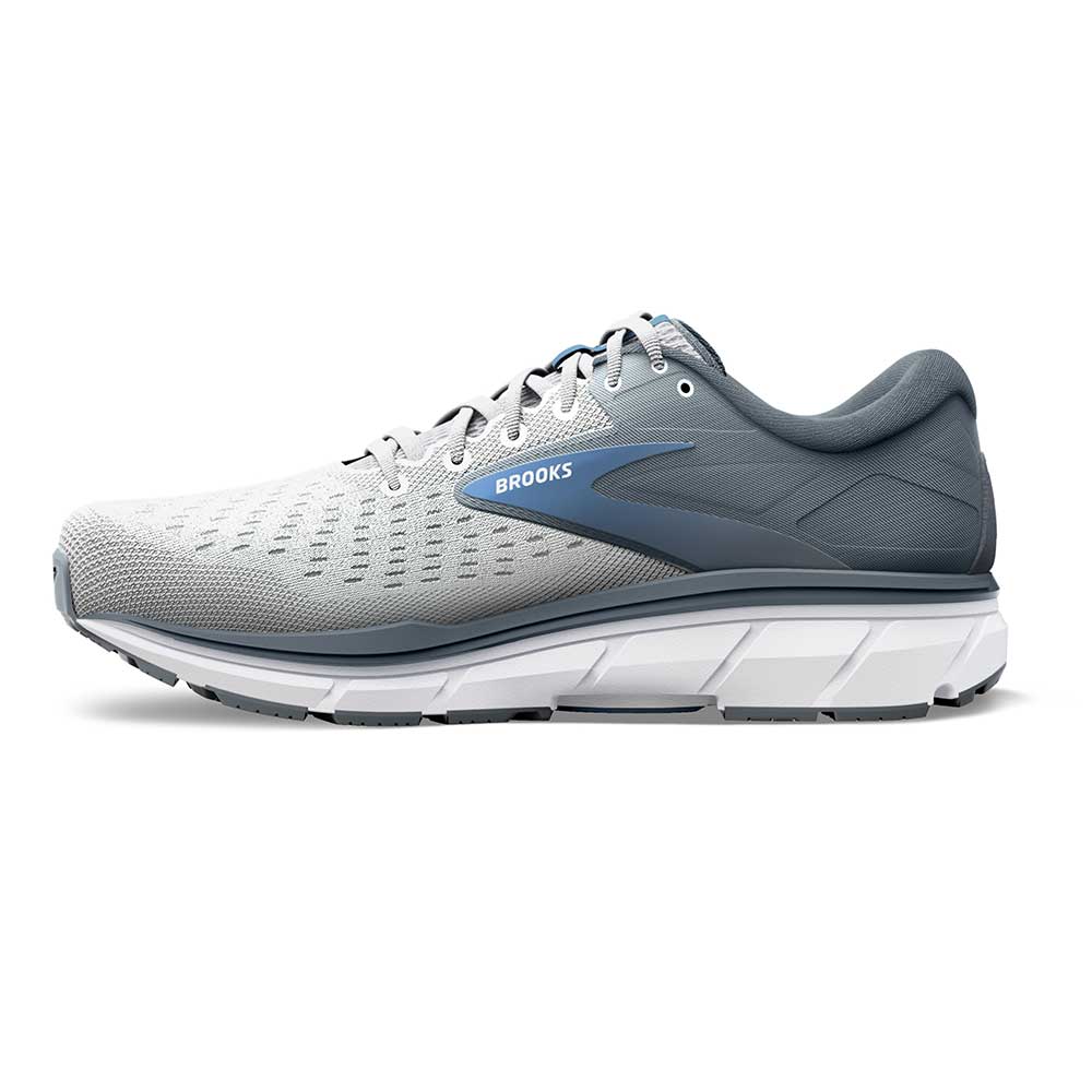 Brooks, Scarpa da corsa Dyad 11 da donna - Grigio/Bianco/Blu - Ampia (D)