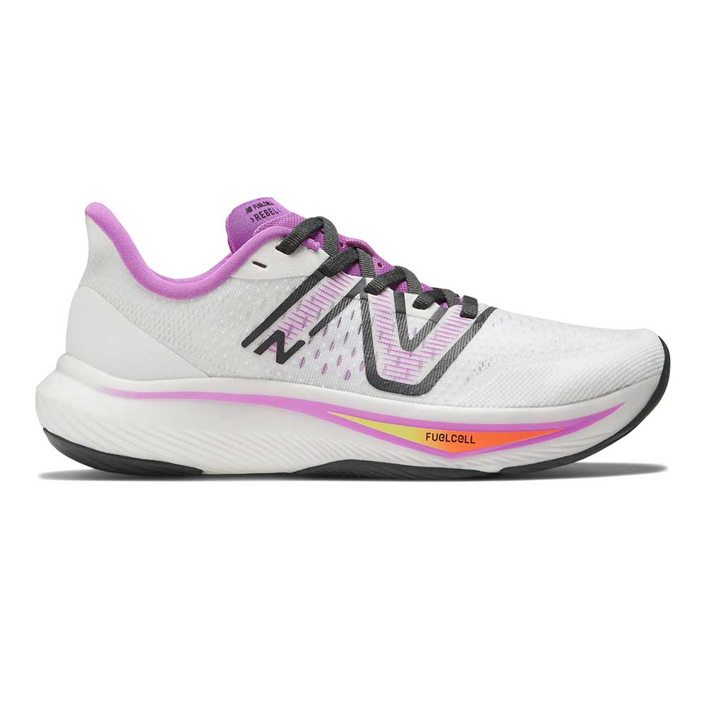 Nuovo equilibrio, Scarpa da corsa FuelCell Rebel v3 da donna - Bianco/Cosmic Rose - Regolare (B)