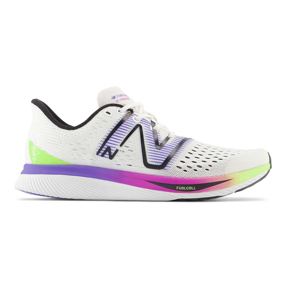 Nuovo equilibrio, Scarpa da corsa FuelCell SuperComp Pacer da donna - Bianco/Electric Indigo - Regolare (B)