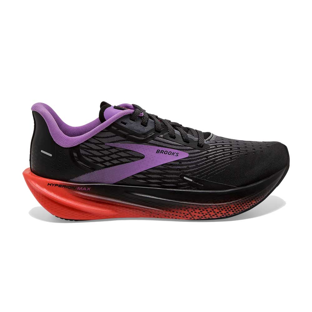 Brooks, Scarpa da corsa Hyperion Max da donna - Nero/Fiesta/Bellflower- Regolare (B)