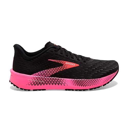 Brooks, Scarpa da corsa Hyperion Tempo da donna - Nero/Rosa/Corallo caldo - Regolare (B)