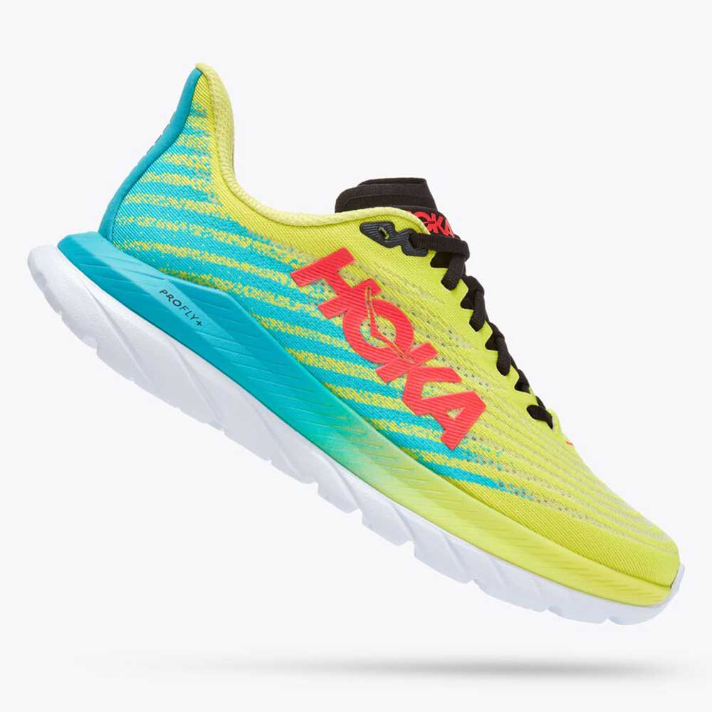 HOKA, Scarpa da corsa Mach 5 da donna - Primula serale/Blu scuba - Regolare (B)