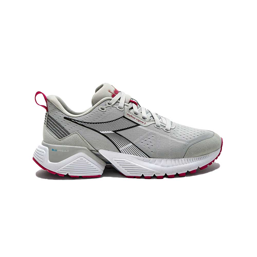 Diadora, Scarpa da corsa Mythos Blushield Vigore 2 Donna - Argento Dd/Blk/Rubine Red - Regolare (B)